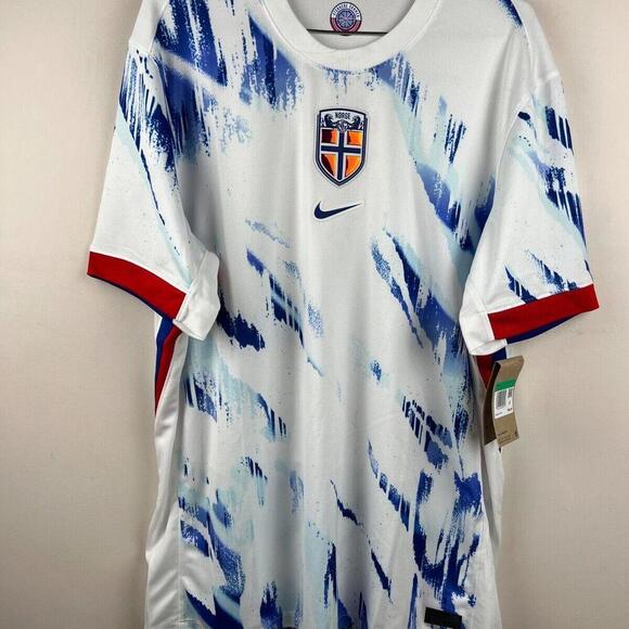 Nike Norway National Team 2024/25 Away Jersey XL White Blue Red Dri-Fit Soccer - Picture 1 of 8